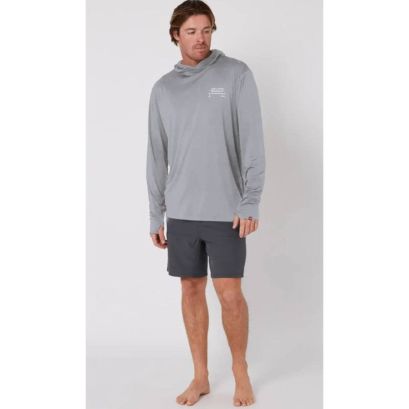 Follow Herren Surfshirt Langarm mit Hood - Light Grey