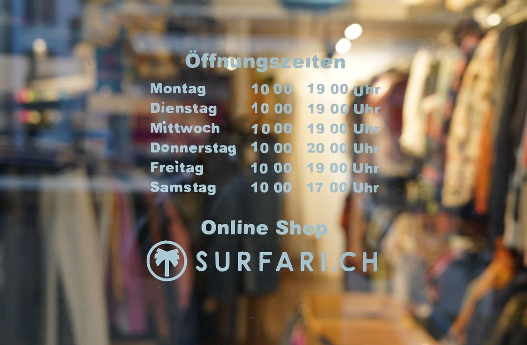 Öffnungszeiten Surfari Surf Shop am Stauffacher