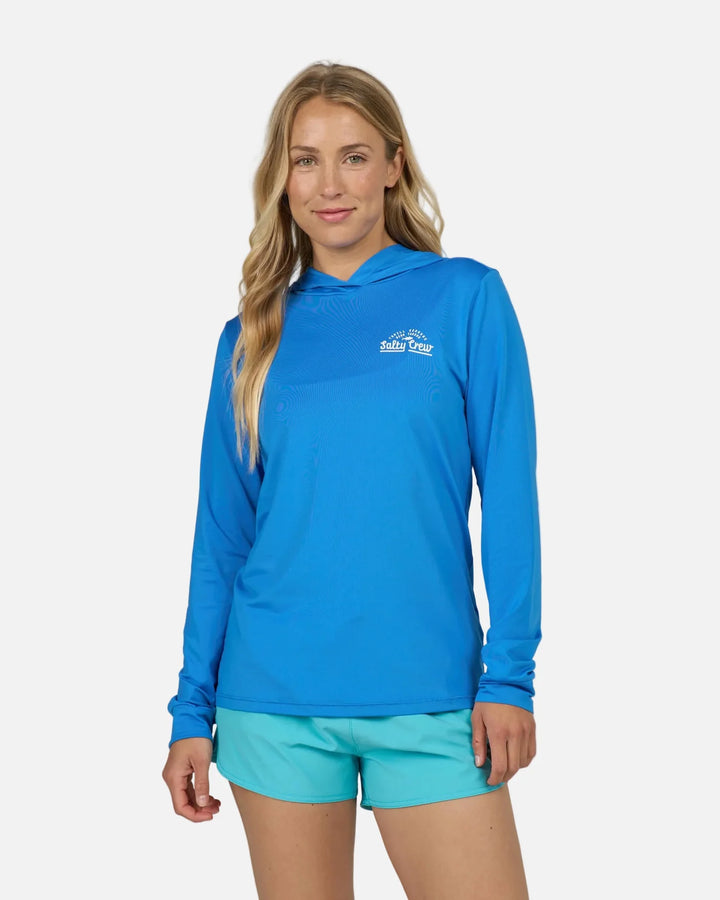 Salty Crew Damen Lycra Unscripted Hooded Langarm - Bold Blue