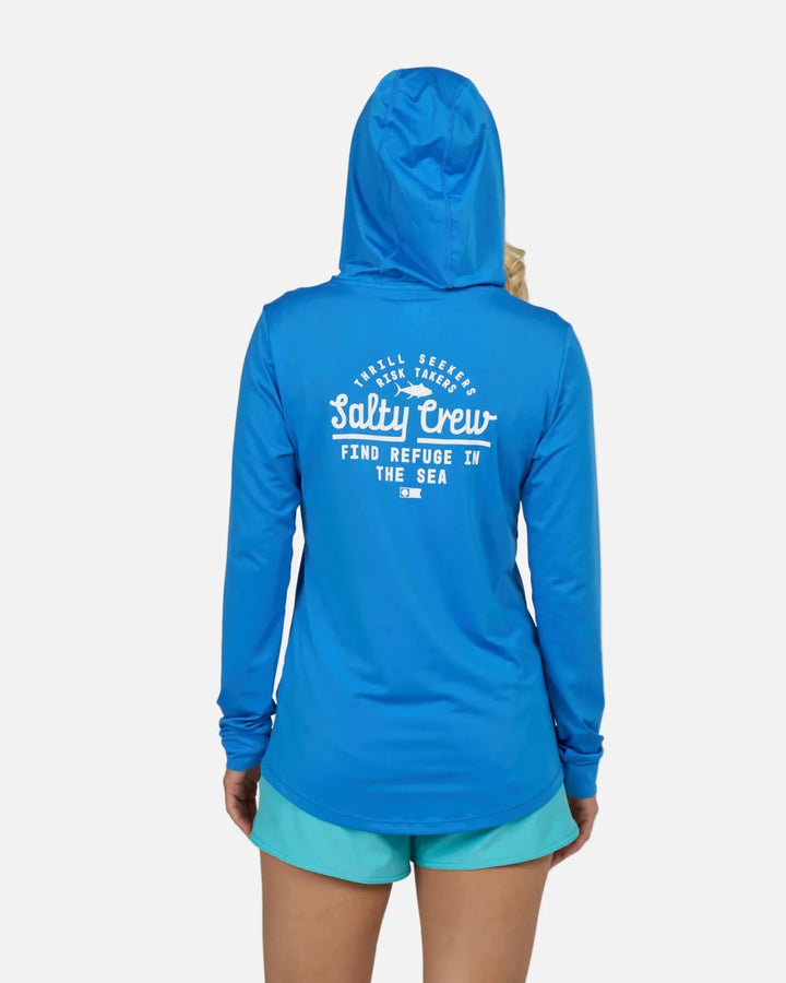 Salty Crew Damen Lycra Unscripted Hooded Langarm - Bold Blue