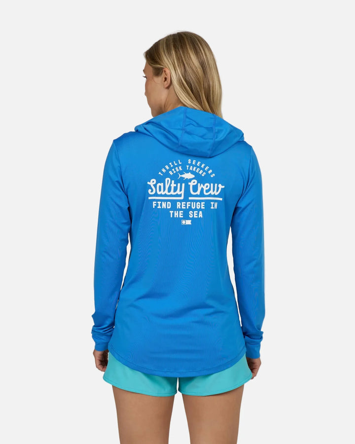 Salty Crew Damen Lycra Unscripted Hooded Langarm - Bold Blue