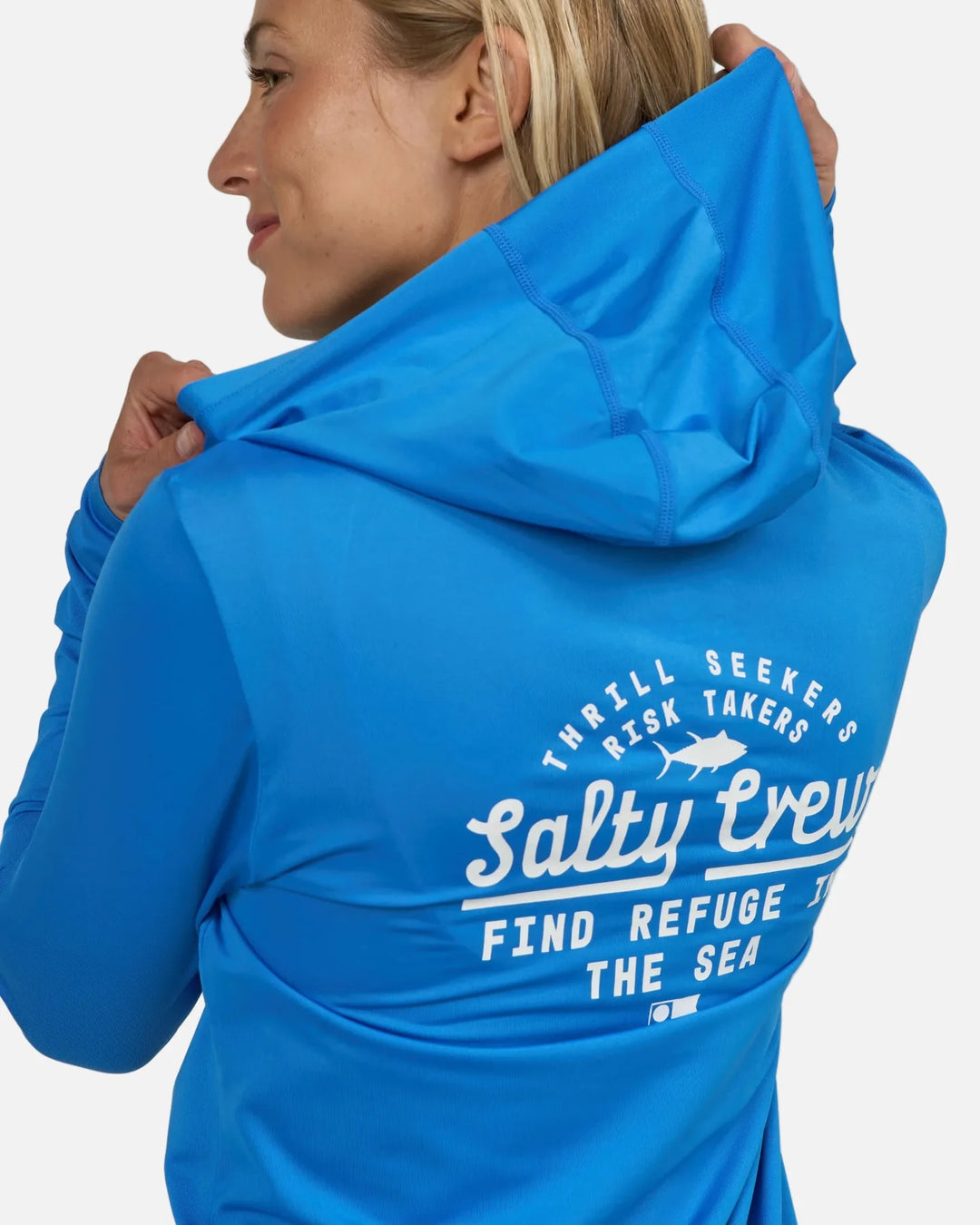 Salty Crew Damen Lycra Unscripted Hooded Langarm - Bold Blue