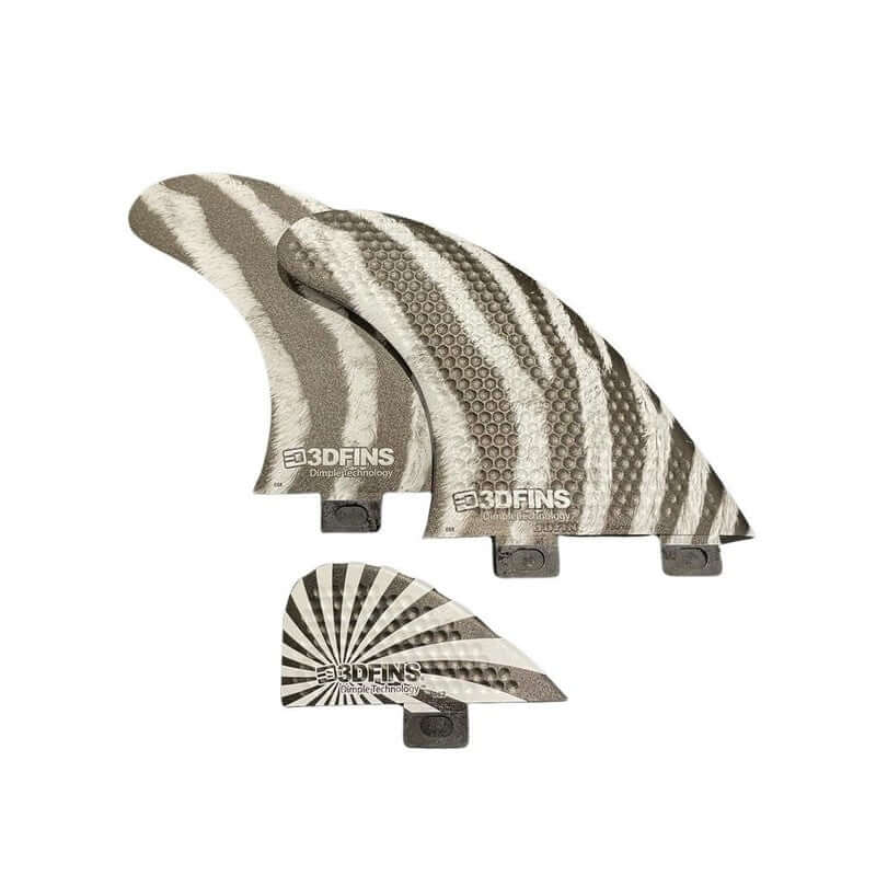 3DFins FCS I Pool Series 'AllRounder/Dimpster' - Zebra/B&W Spiral