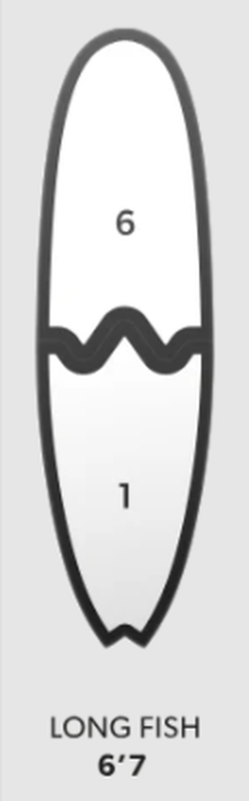 Newave Surfboards Long Fish 6'7" 44L