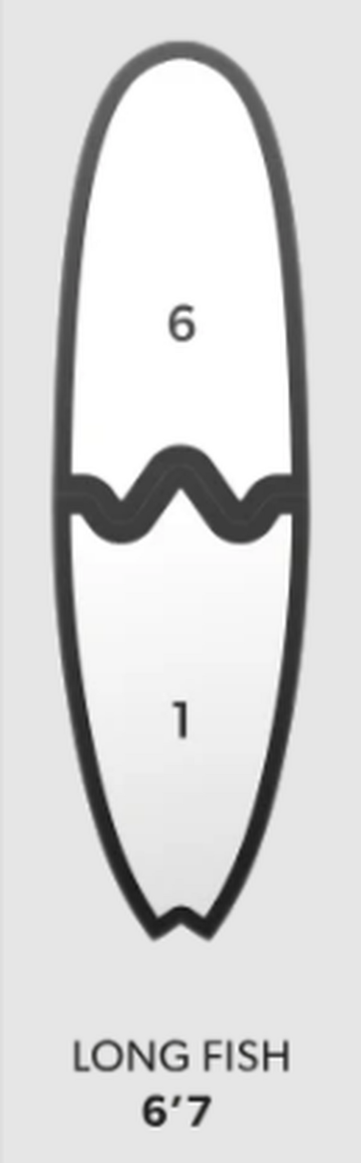 Newave Surfboards Long Fish 6'7" 44L