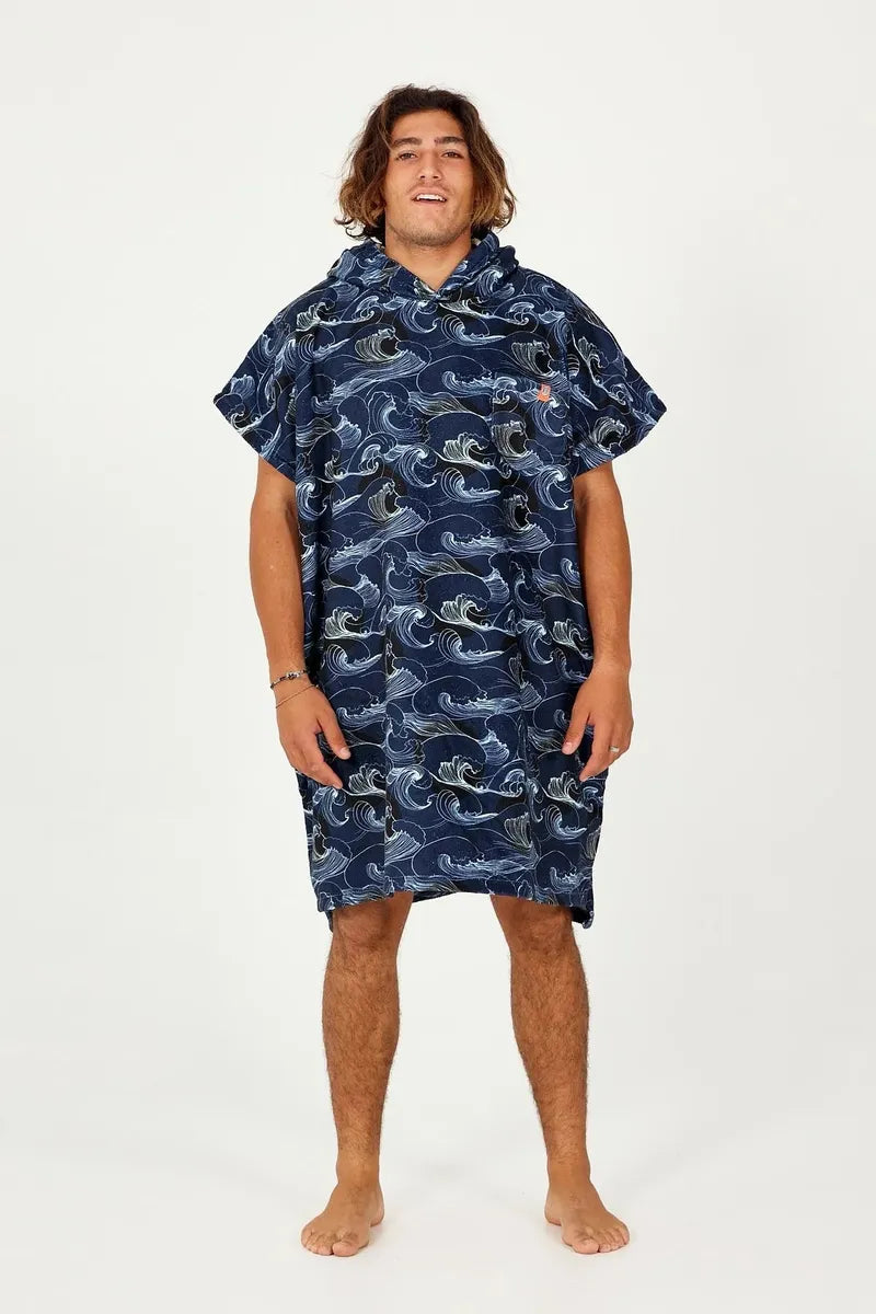 After Essentials Poncho Japan Waves