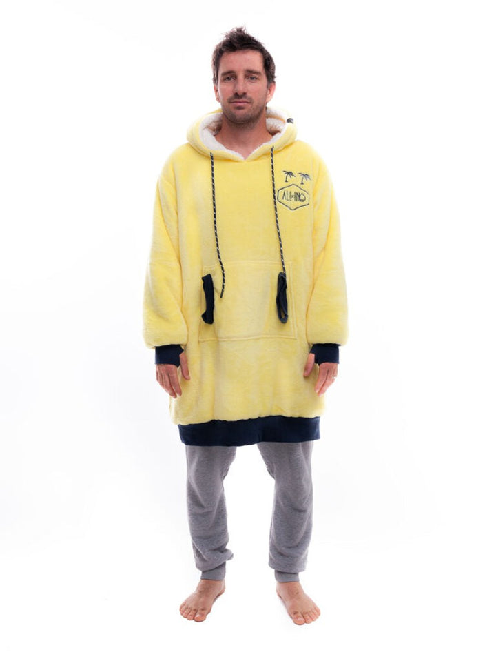 All-In Poncho Hoodie Decke - dark yellow