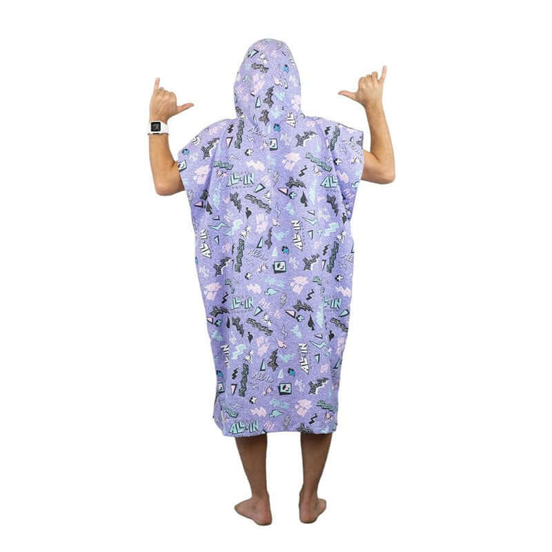 All-in Mikrofaser Bade Und Strand Poncho - pop 80 violet