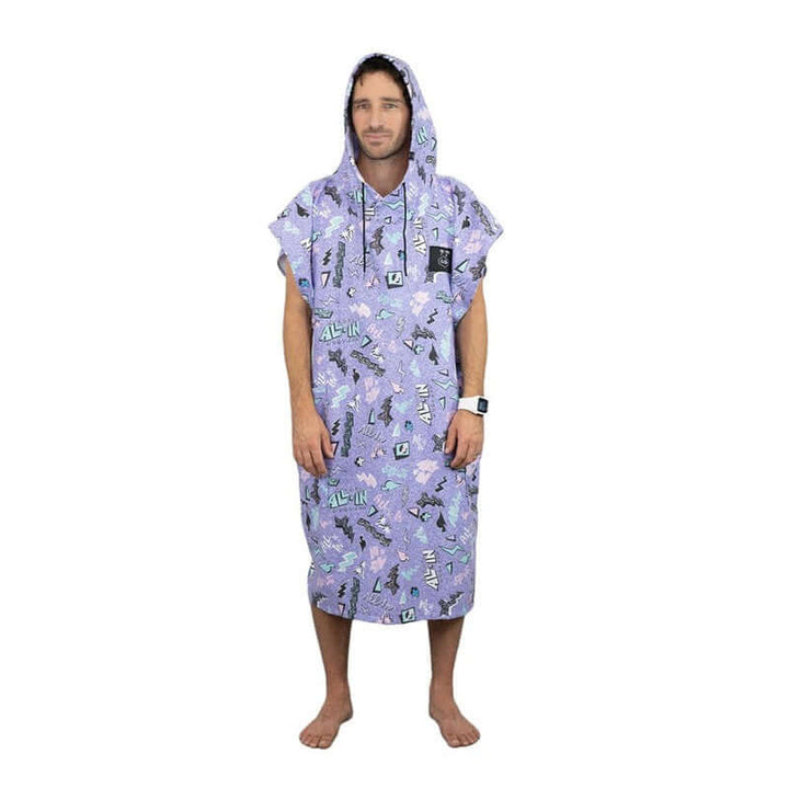 All-in Mikrofaser Bade Und Strand Poncho - pop 80 violet