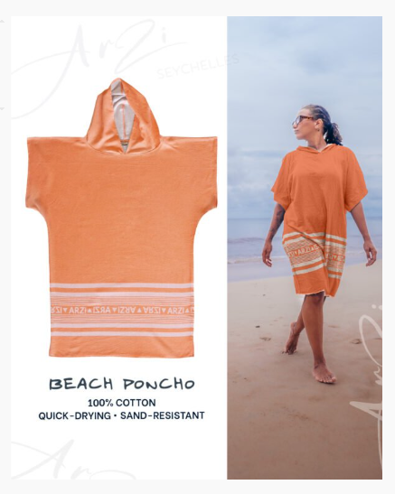 Arzi Beach Poncho Slimmer Fit - Tropical Coral