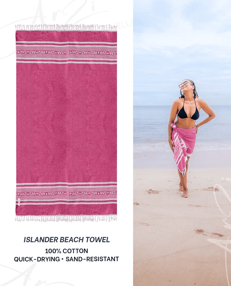 Arzi Beach Towel - sunrise pink