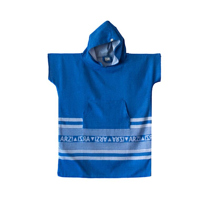 Arzi Hooded Kinder Poncho - SummerSky Blue