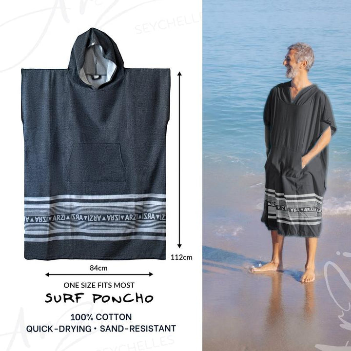 Arzi Hooded Poncho - Granitic Grey