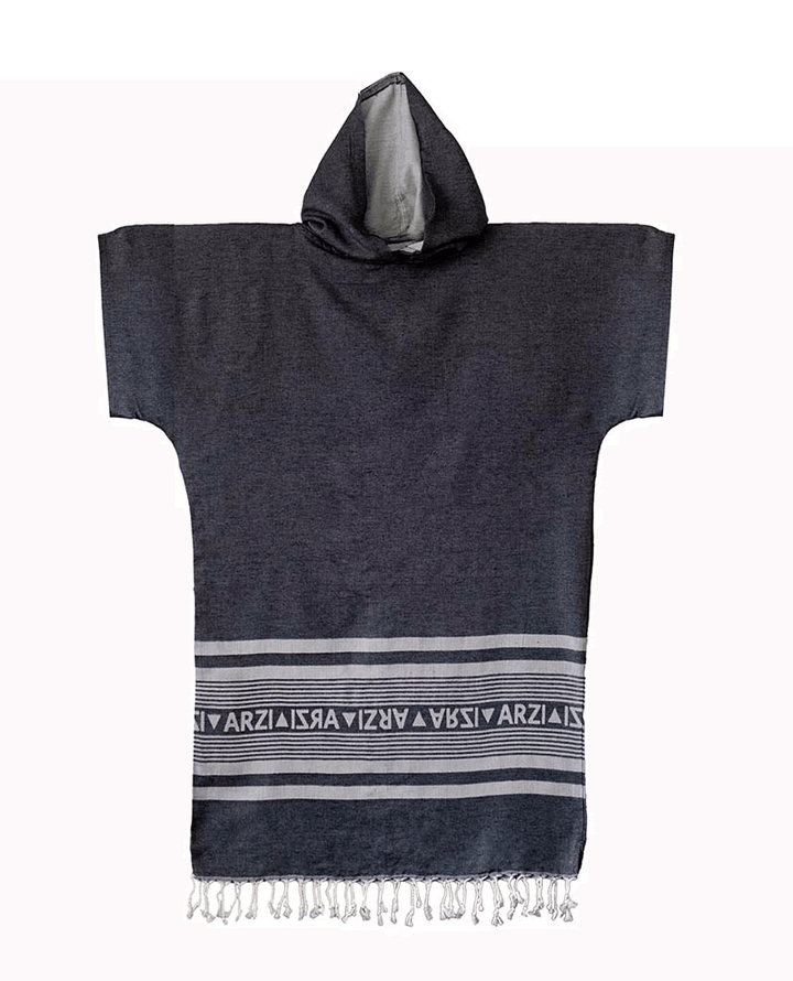 Arzi Hooded Poncho - Granitic Grey