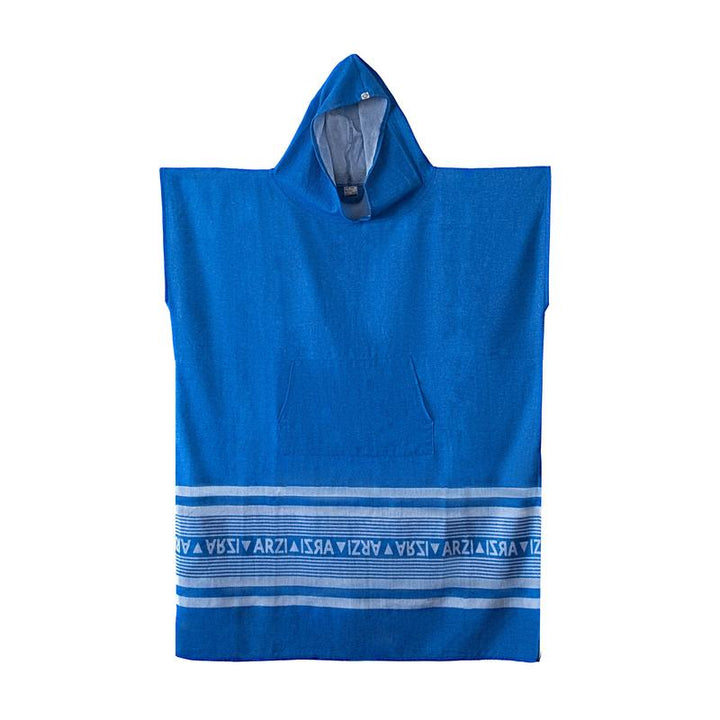 Arzi Hooded Poncho - Summersky Blue