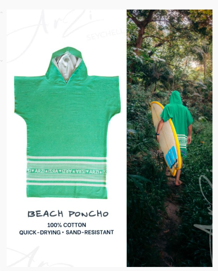 Arzi Beach Poncho Slimmer Fit - Cocovert Green