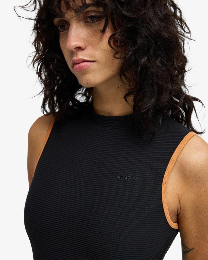 Billabong Damen Badeanzug Tanlines High Neck Glider 1Pc - Black