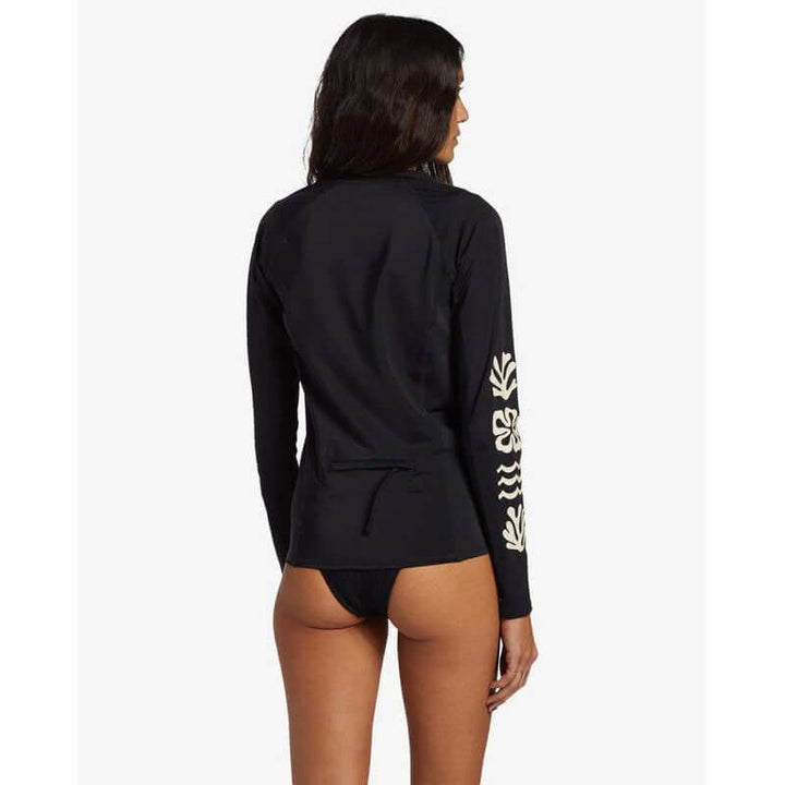 Billabong Damen Coral Gardeners Langärmliger Rashguard - Black Pebble