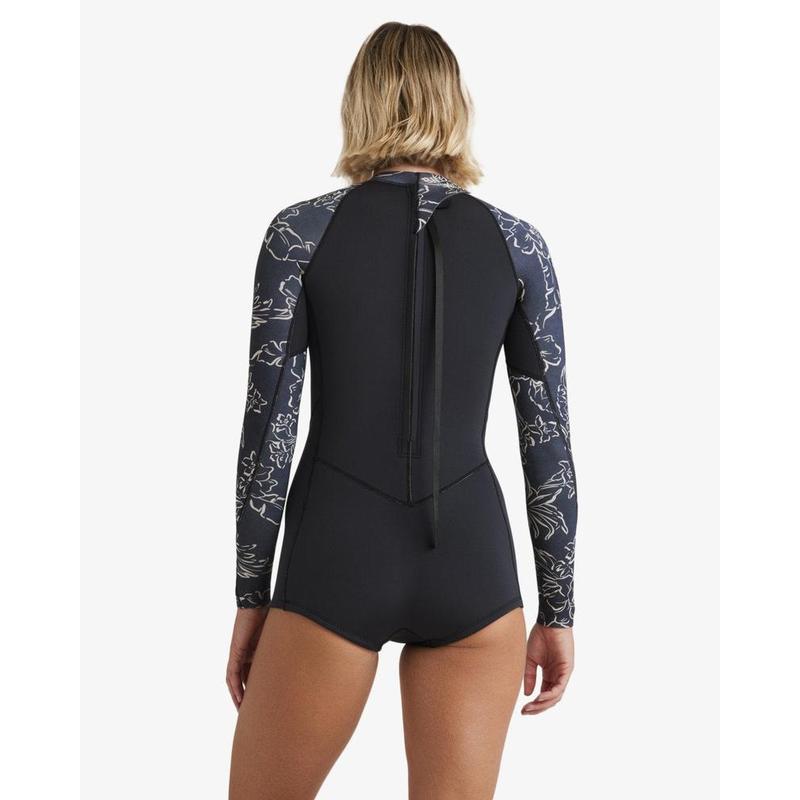 Billabong Damen Langarm Shorty Spring Fever Natural - black pebble