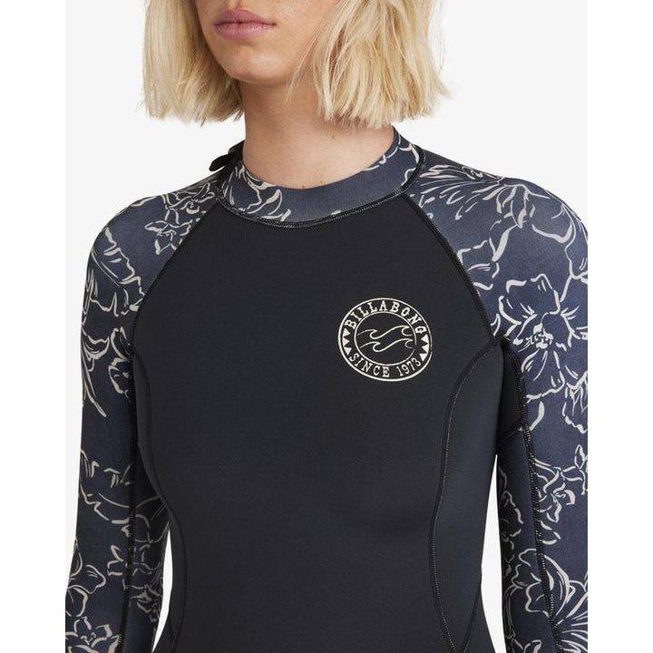 Billabong Damen Langarm Shorty Spring Fever Natural - black pebble
