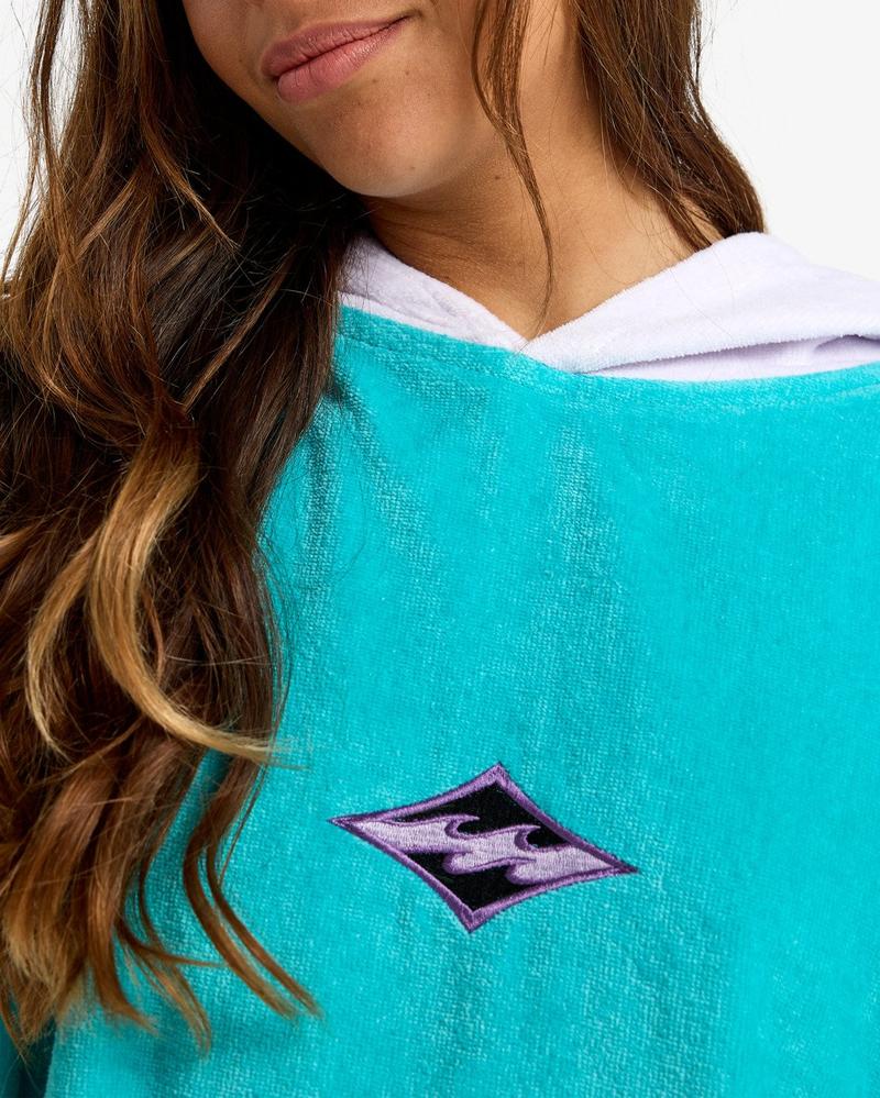 Billabong Damen Poncho Hooded - Aqua Haze