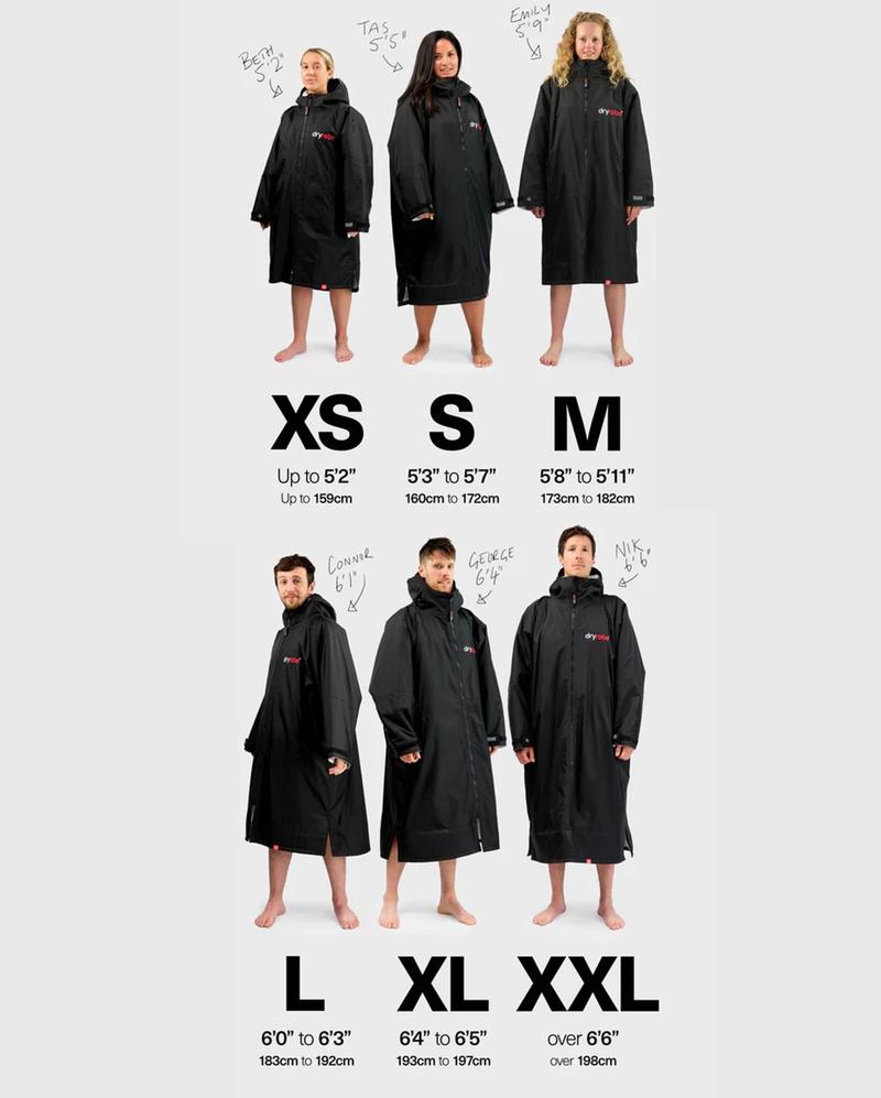 Dryrobe Poncho Advance Langarm V3 - black / grey