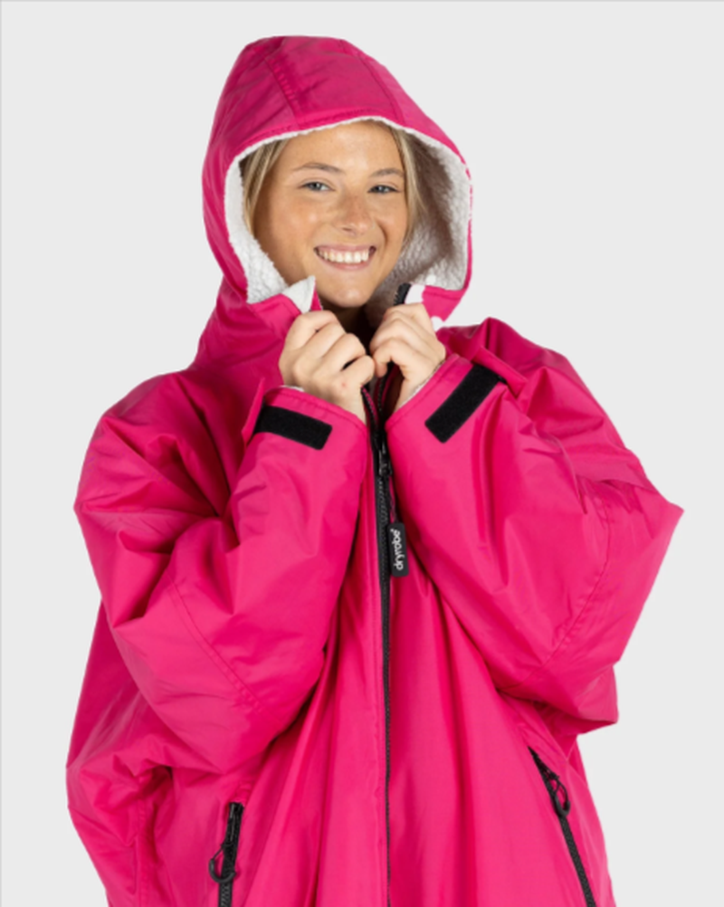 Dryrobe Poncho Advance Langarm - pink/hellgrau
