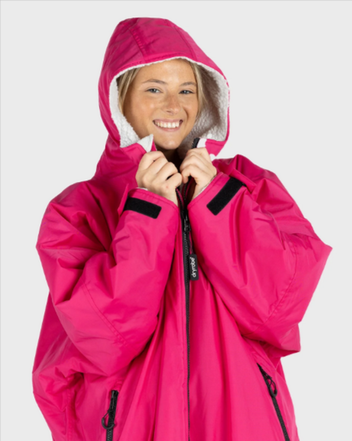 Dryrobe Poncho Advance Langarm - pink/hellgrau