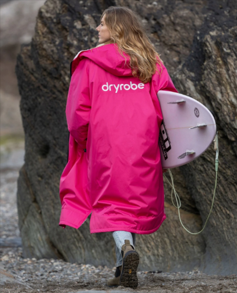 Dryrobe Poncho Advance Langarm - pink/hellgrau