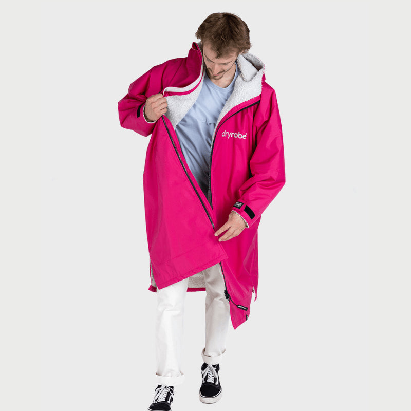 Dryrobe Poncho Advance Langarm - pink/hellgrau
