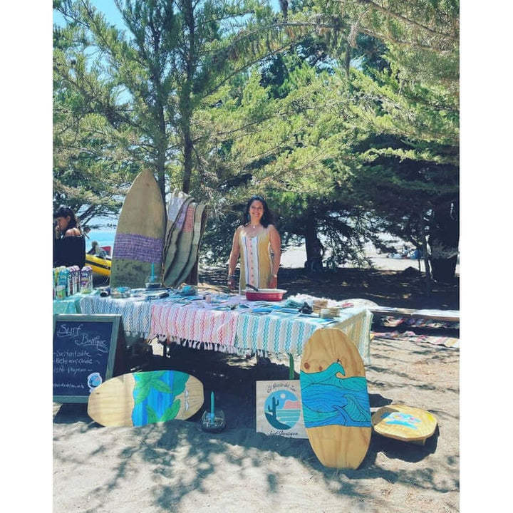 El Viento del Sur Kinder Poncho - red/blue fishes