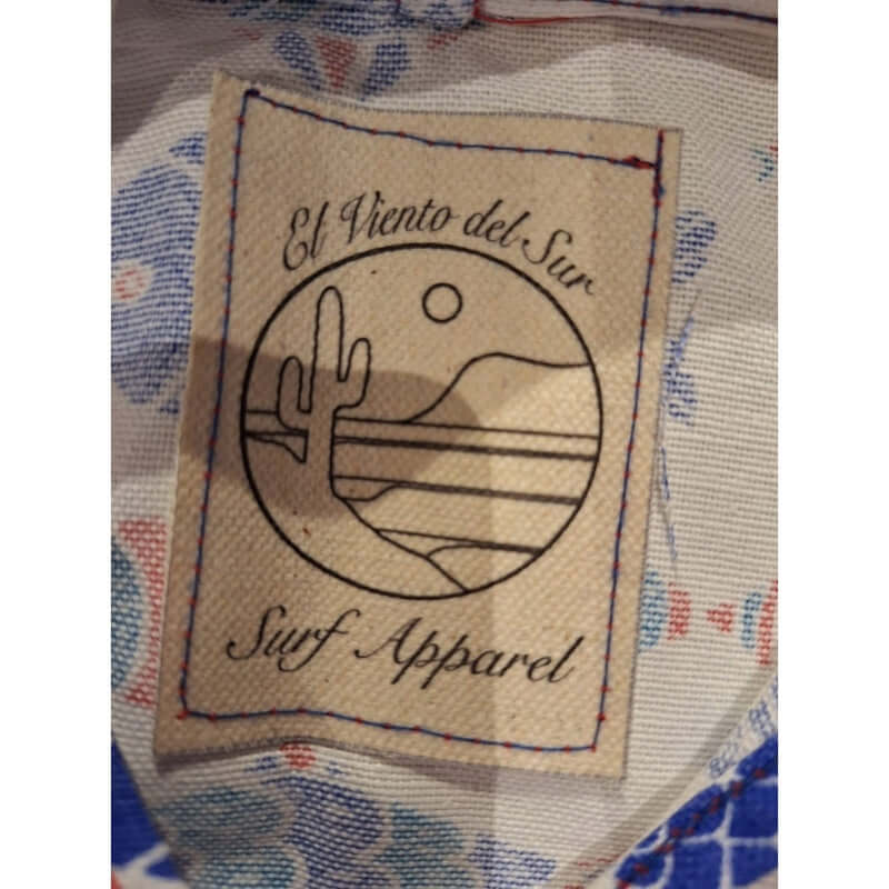 El Viento del Sur Kinder Poncho - red/blue fishes