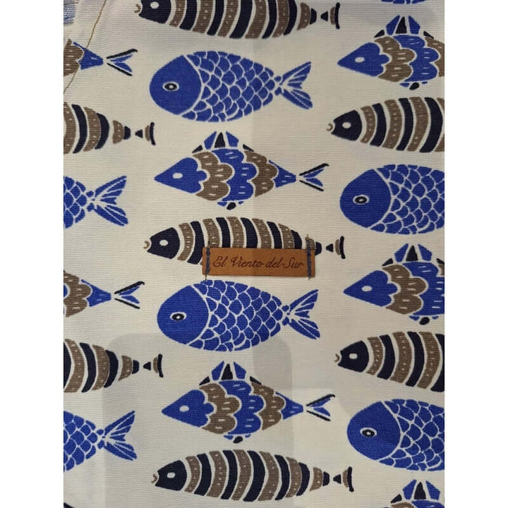 El Viento del Sur Poncho Kids - black/blue fishes