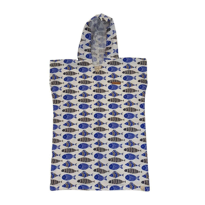 El Viento del Sur Poncho Kids - black/blue fishes