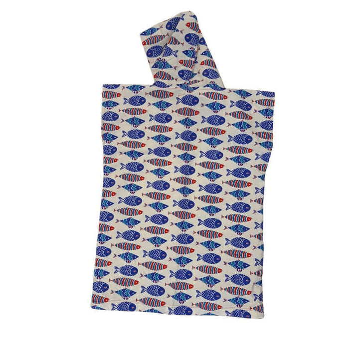 El Viento del Sur Poncho Kids - red/blue fishes