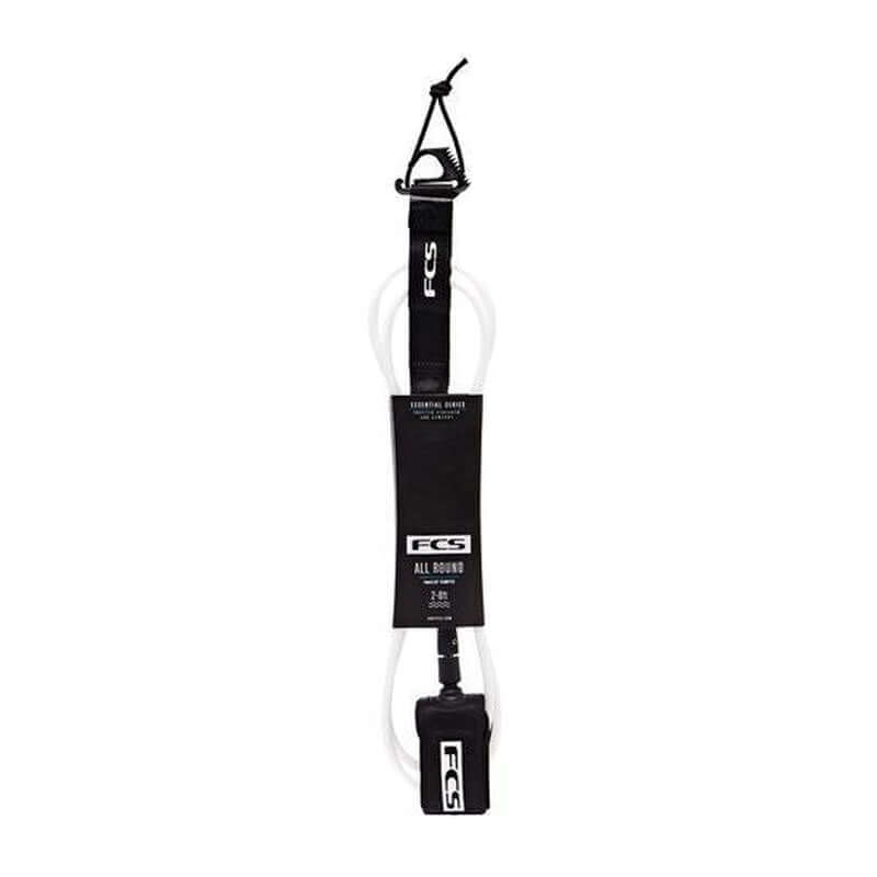 FCS 8'0 All Round Essential Leash - white/black