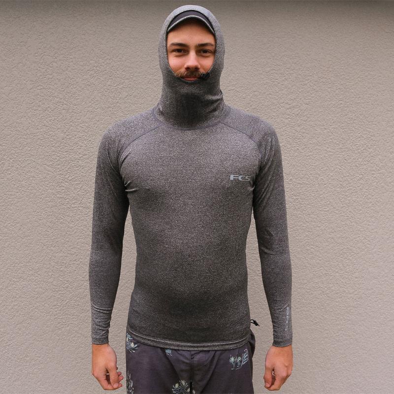 FCS Herren Lycra Hooded Essential langarm - Heather Grey