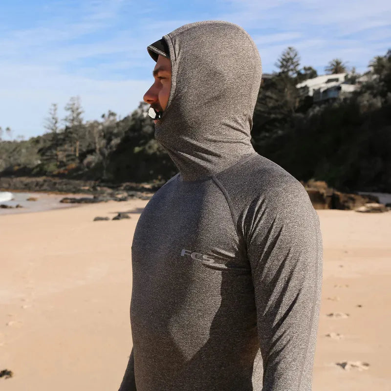 FCS Herren Lycra Hooded Essential langarm - Heather Grey