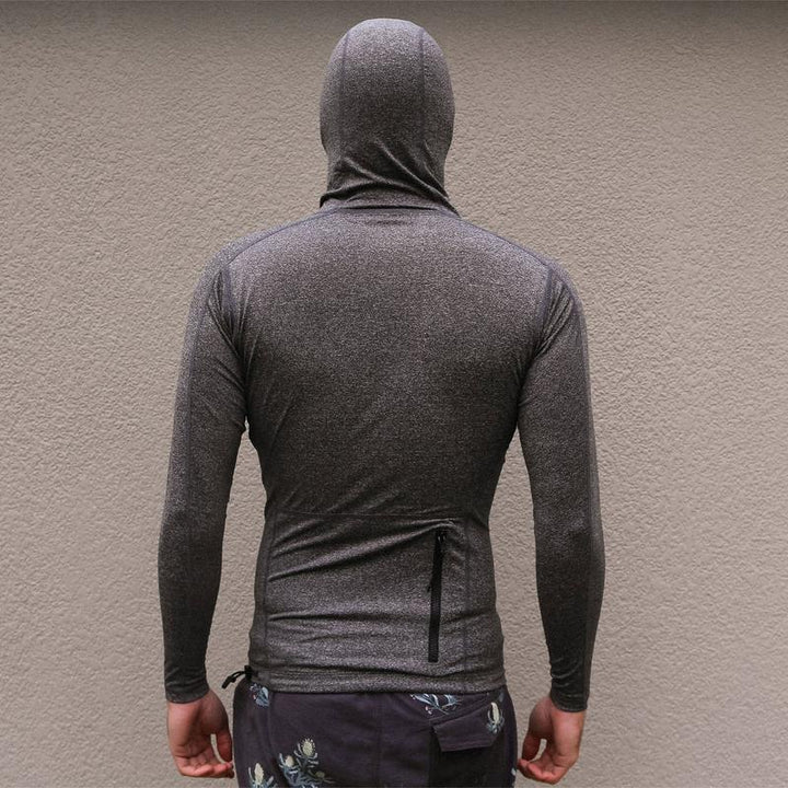 FCS Herren Lycra Hooded Essential langarm - Heather Grey