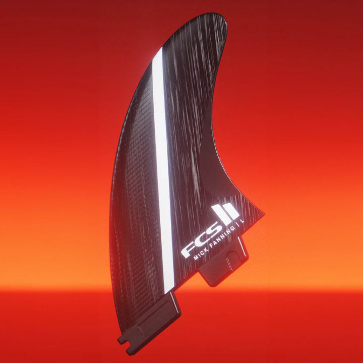 FCS II Finnen Mick Fanning Glass Fibre Fusion Tri - Smoke/ White