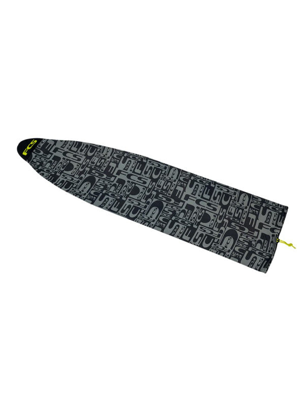 FCS Packable Stretch Cover 7'0" Funboard - coal/lime