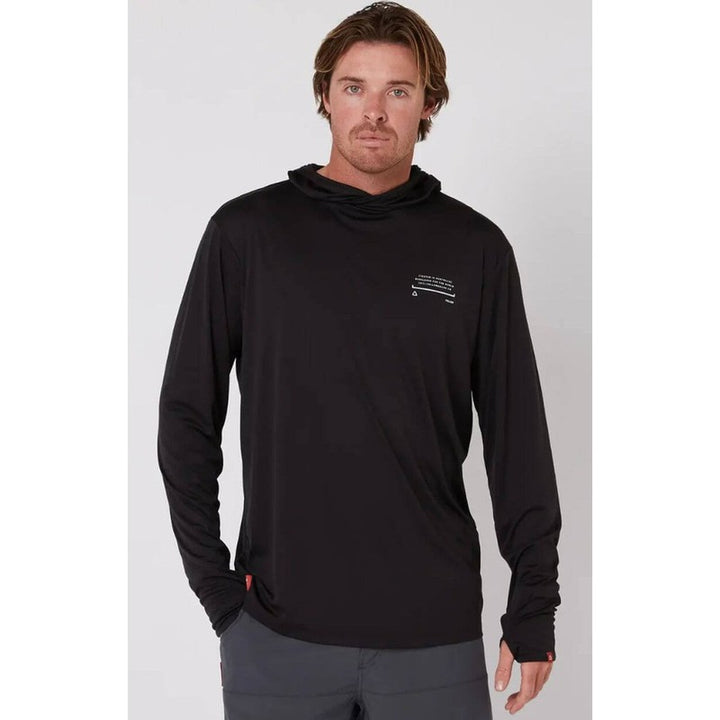 Follow Herren Surfshirt Langarm mit Hood Sun Hood L/S Clothing - Black