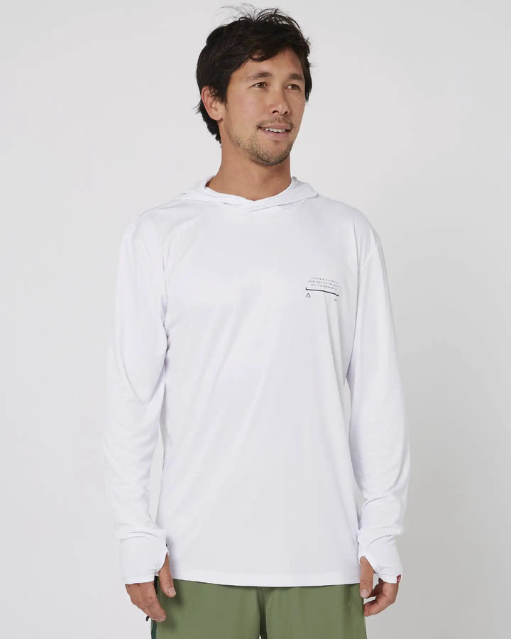Follow Herren Surfshirt Langarm mit Hood - White