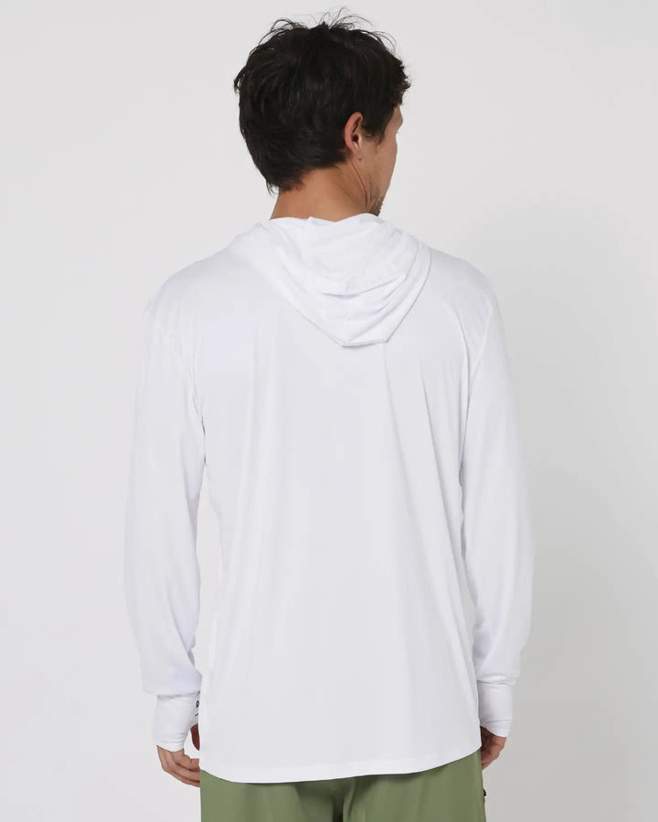 Follow Herren Surfshirt Langarm mit Hood - White