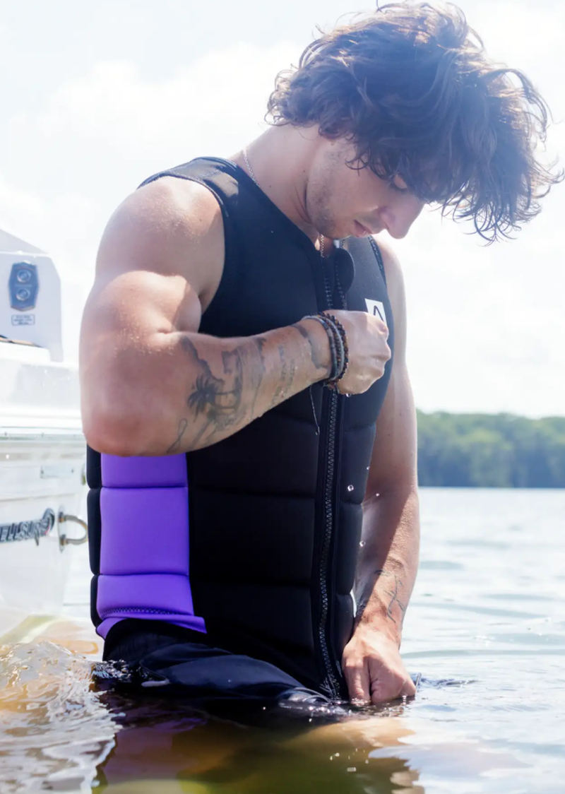 Follow Herren Weste Corp - black/purple