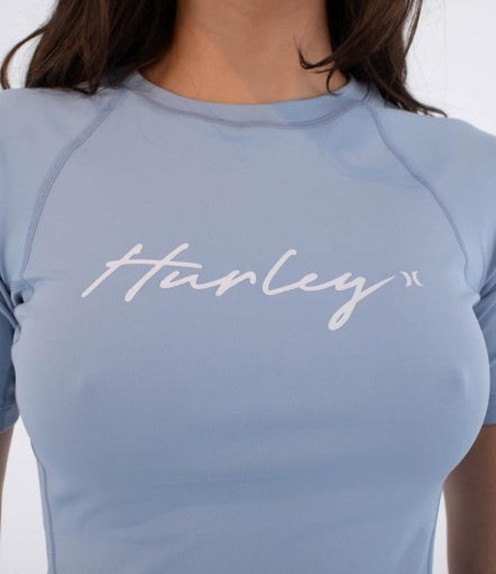 Hurley Damen lycra Kurzarm Tee - Spring Breeze