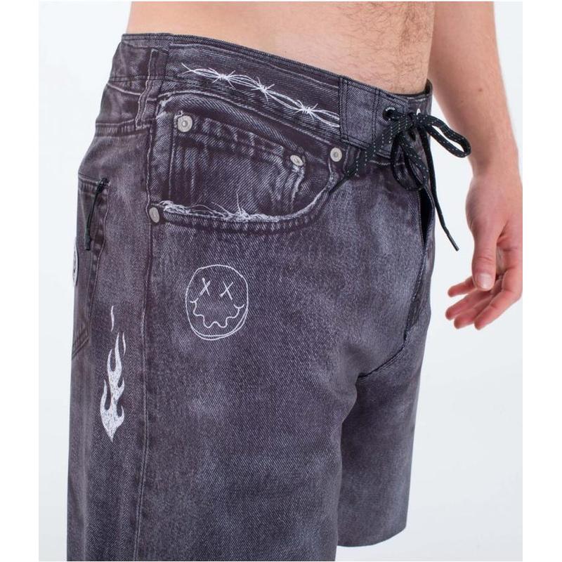 Hurley Herren Boardshorts Phantom Eco Denim 18' - Schwarz/Weiß