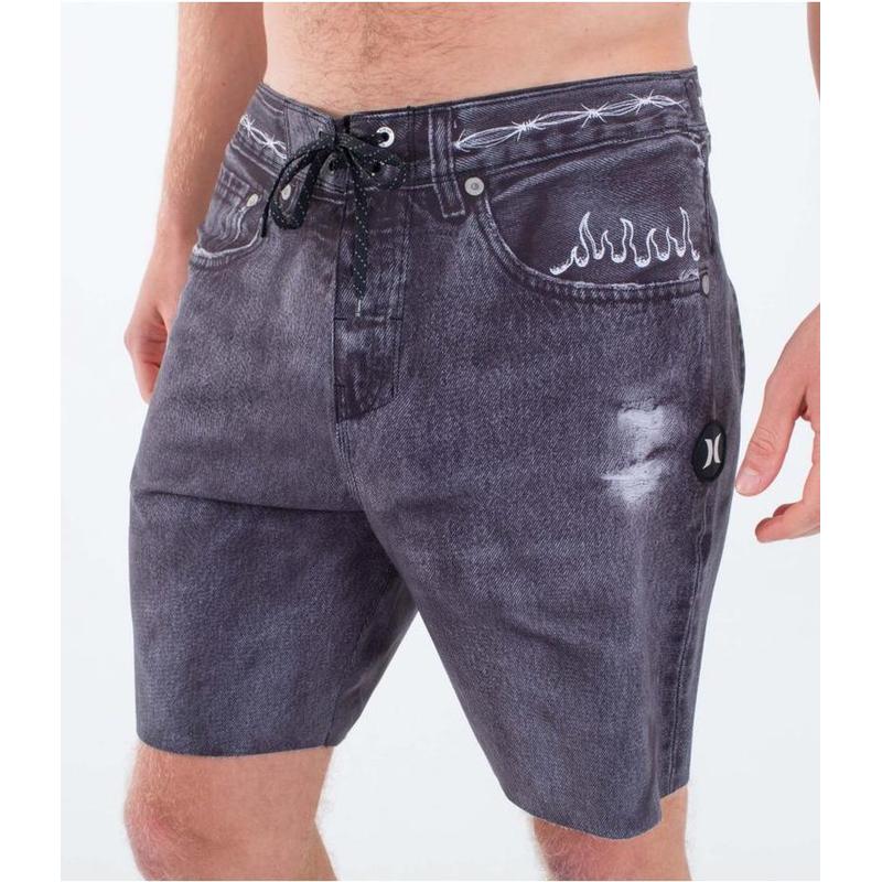 Hurley Herren Boardshorts Phantom Eco Denim 18' - Schwarz/Weiß