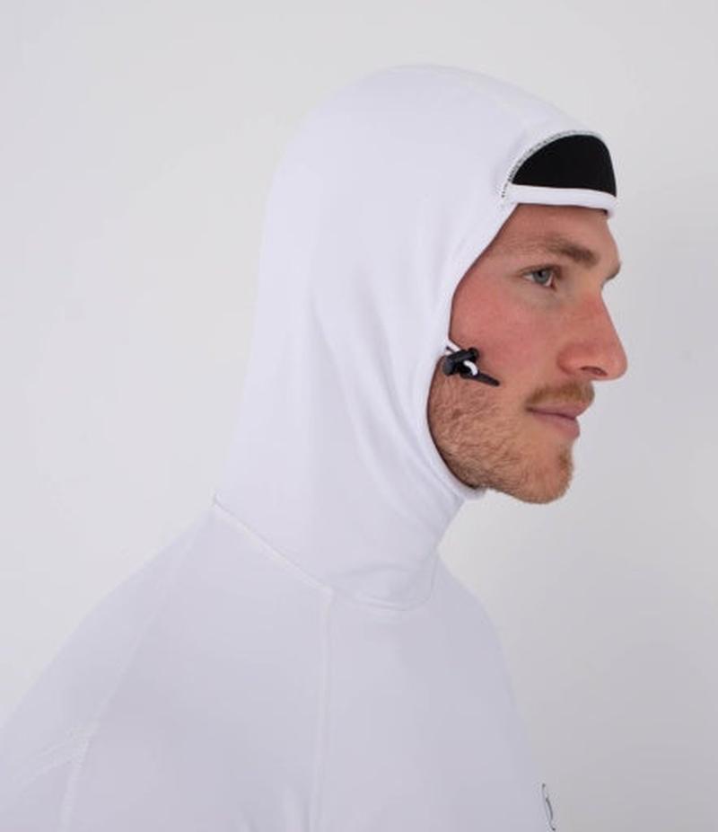 Hurley Herren Lycra Langarm mit Kapuze Slim Fit - Weiss