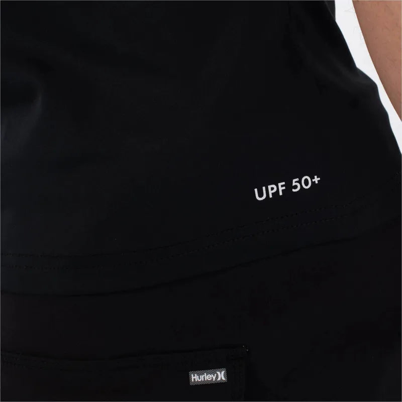 Hurley Herren Lycra Rash Slim Fit Icon Circle SS - Black